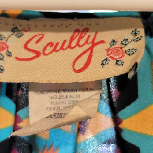Camicetta Scully vintage donna XL scollo a scoop manica a sbuffo Western Southwestern Festival - Foto 7 di 11