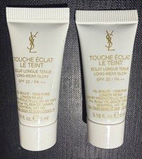 2x YSL Touche Eclat Le Teint Long Wear Glow Foundation 5ml Sample SPF22 Choose :