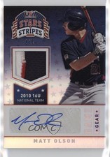 2015 Stars and Stripes Longevity Platinum Signatures 4/5 Matt Olson #72 Auto v1x