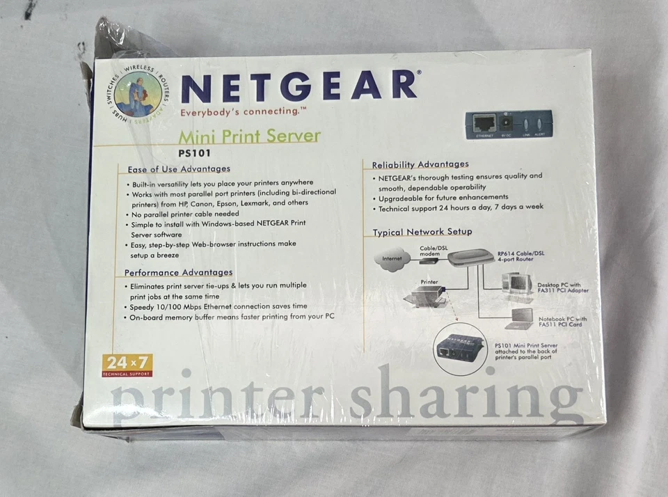 NETGEAR MINI PRINT SERVER PS101 New - Image 3 of 4