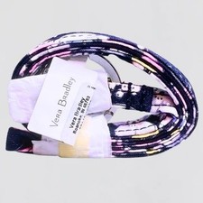 Vera Bradley Bloom Boom Navy Lanyard Key Ring Badge Clip NWT