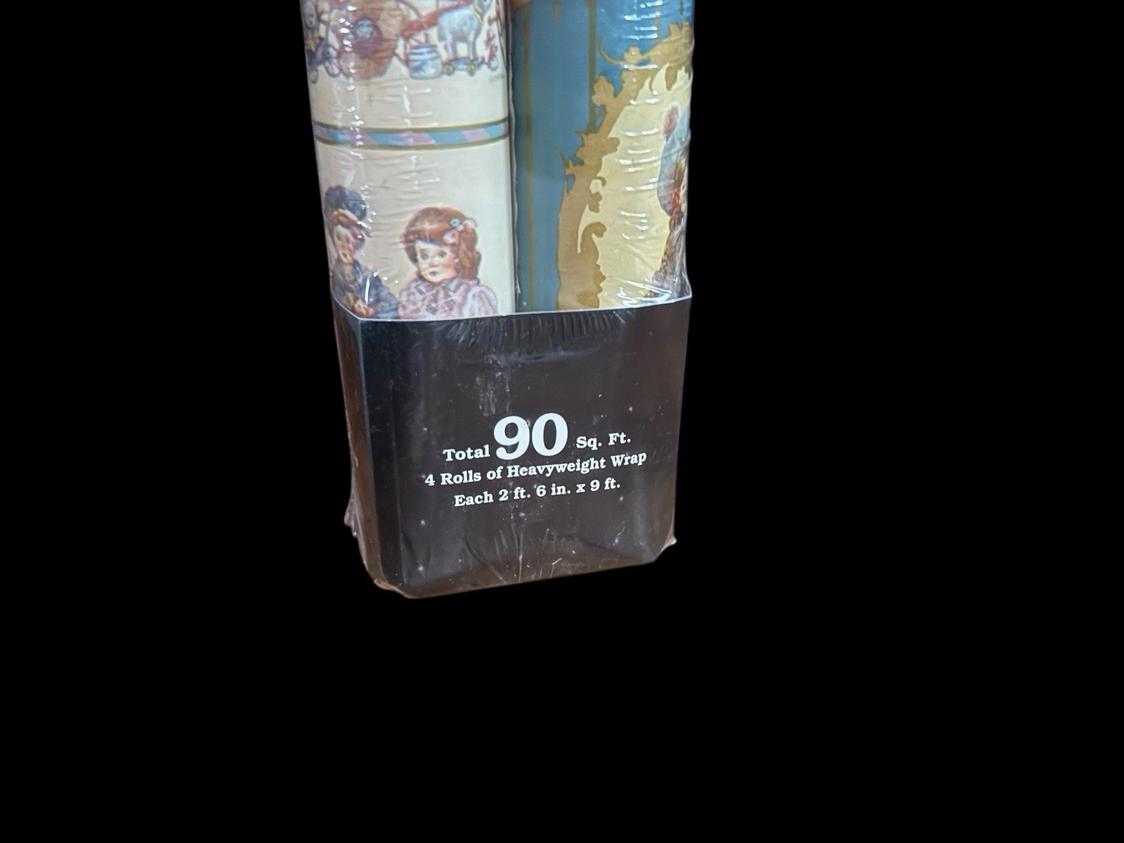 Sealed VTG 90s Artfaire Victorian Christmas Wrapping Paper 4 Rolls USA 90 SqFt