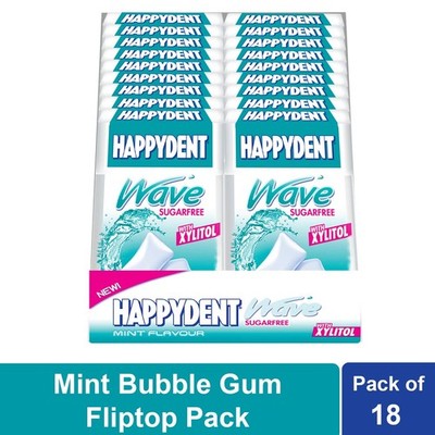 Happydent Wave Sugarfree Mint Bubble Gum 17g x 18 Pieces (306g) Fliptop Pack