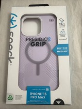 GENUINE Speck Presidio2 Grip MagSafe Case for iPhone 15 PRO MAX Soft Lilac NEW
