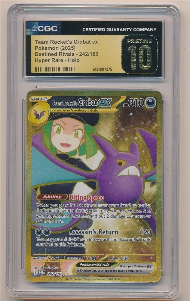 2025 POKEMON DR HYPER RARE HOLO TEAM ROCKET'S CROBAT EX #242 CGC 10 PRISTINE