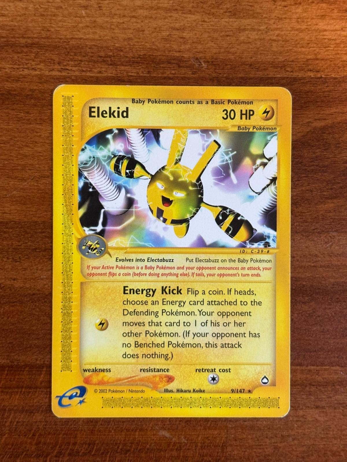 Elekid 9/147 Rare Aquapolis Pokemon Lightly Played