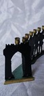 VTG Brass Menorah Israeli Hanukkah Judaica Maccabee  9 Candle Holder  — photo 8