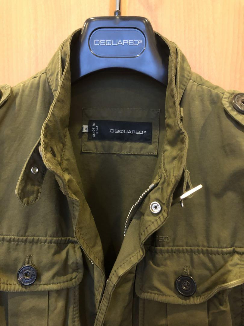 DSQUARED2 ディースクエアードサファリジャケット　46 Dsquared2 Safari Jacket Size 46 Silver Color (Damaged Zip