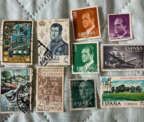 Vintage Spain Postage Stamps Lot of 10