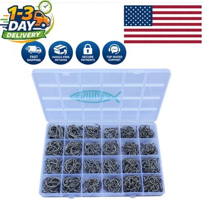 ebay bulk fishing hooks 800 Bulk Fishing Hooks - Multi-Size Set for Freshwater & Saltwater  Adventures
