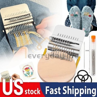 10 Hook Loom Knitting Kit,Patch Kit Weaving Loom,Portable Patch Darning Loom Kit