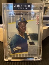 Ken Griffey Jr WORN PANTS PATCH PIECE JERSEY FUSION 1989 FLEER ROOKIE RC CARD
