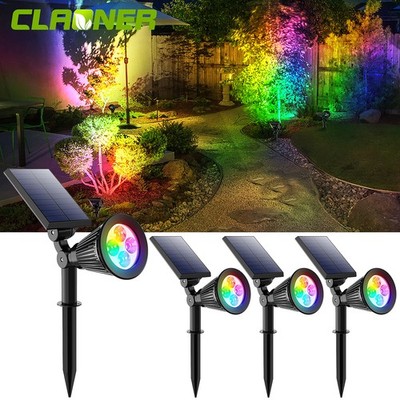 LED Solar Spot Light Outdoor Garden Yard Lawn Security Pathway Landscape Lamp