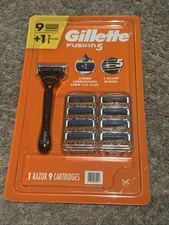Gillette FUSION 5 Razor plus 9 Cartridges Blade NEW SEALED