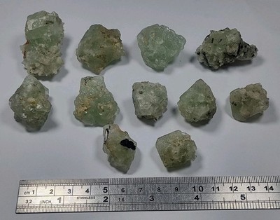 200 gms Lot Of Aesthetic Etched Like Green Fluorite Crystals With Nice Formation