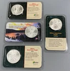 4 US 1ozt .999 Silver Eagle $1 BU Littleton pack w/toning 1994 2000 2001 2006 48
