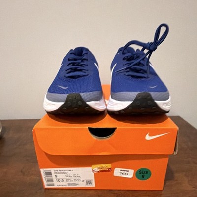 Nike Revolution 6 Blue/White Lace-Up Men's Mesh Athletic Sneakers Rubber Sole