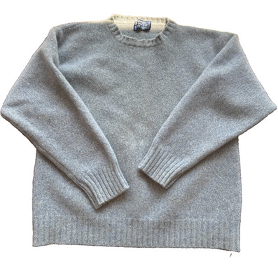 Scotland System Green Hills Luxury Knits Small Scottish Wool Sweater Light Blue