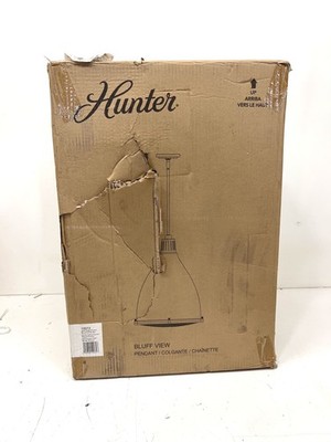 Hunter Bluff View Soft Sage Pendant Light With Metal Shade 19072 New Other