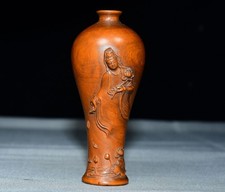 Exquisite Small Leaf Boxwood Lotus Leaf Guanyin Vase Ornament