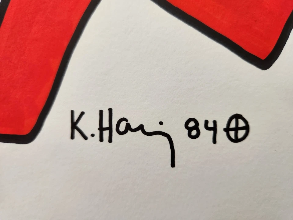 Keith Haring ANIMATED DANCING, quality, signed lithograph printed on heavy paper - Image 2 of 2