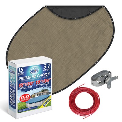 PoolCoverChoice Winter Swimming Pool Cover for 15 ft x 30 ft Oval Pool