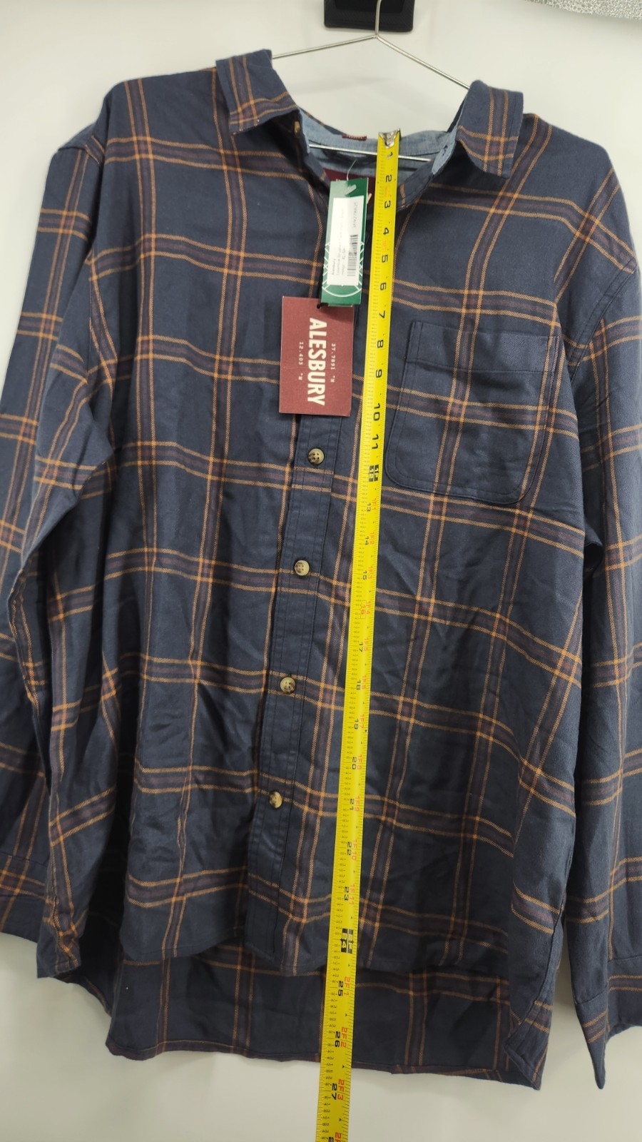 Alesbury Men's Indigo XL Short Essential Brushed Twill Shirt NWT Pockets thumbnail 8