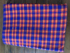 African Masai Maasai Shuka Blanket Shawl Scarf Sarong Kimono 59x79" Kenya Blue