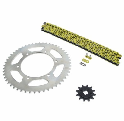 2005-2014 Yamaha TT-R230 Yellow Non O Ring Chain & Sprocket Silver 12/52 112L