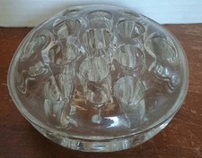 Large Vintage Clear Glass 13 Hole Flower Frog - Footed  Excellent