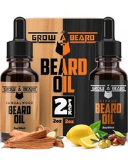 2 Pack -Beard Oil for Men - Sandalwood Citrus - Natural Softener Conditioner