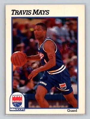 1991-92 Hoops Basketball Travis Mays #184 RC Sacramento Kings