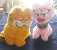 Vtg 1984 Arlene  Garfield Plush Dakin Stuffed Animal Cat set 6"