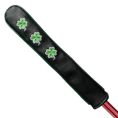 Four Leaf Clover Golf Club Alignment Stick Cover Shamrock Holds at Least Black