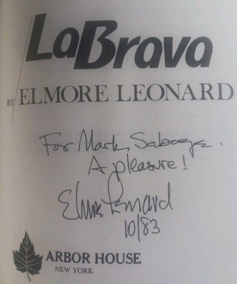 Elmore LEONARD La BRAVA 1st Print-1st Edition-Vintage 1983 HCDJ- (SIGNED)