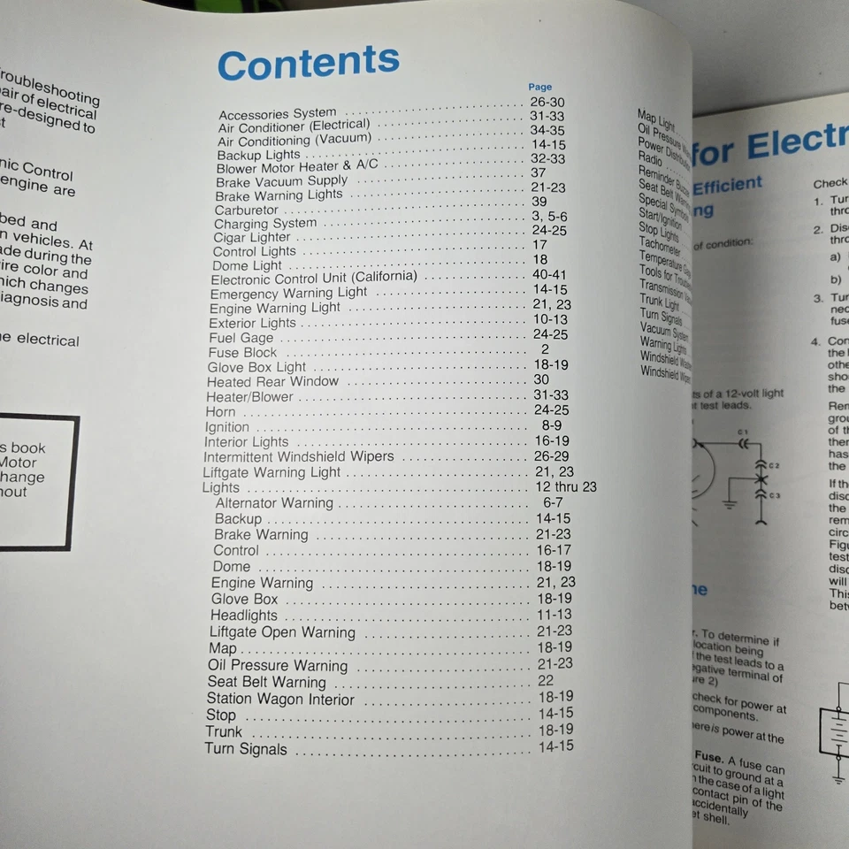 1979 年福特 Pinto Mercury 山猫电气和真空故障排除手册 — 第 4/4 张图片