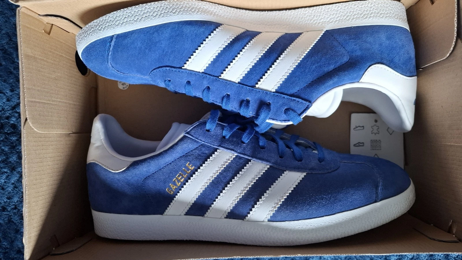 Adidas Originals Gazelle UK taglia 8 blu royal e bianco