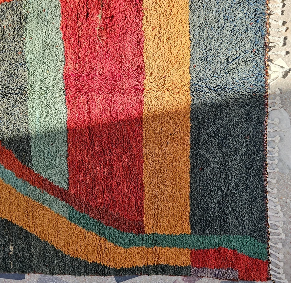 Alfombra grande marroquí, alfombra bereber colorida, alfombra beniourain, alfombra de lana sala de estar Foto 3 de 4