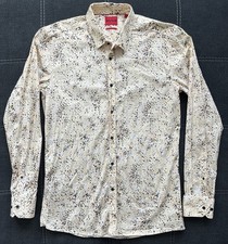 Men  s Hugo Boss Extra Slim Fit Stretch Cheetah Print Button Up Shirt 16.5 42