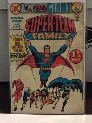 DC Comics Super-Team Family #1 Superman Batman Flash 1975 Comic Book