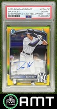 Dax Kilby PSA 10 2025 Bowman Draft 11/75 Chrome Prospect Auto Yellow Yankees 852