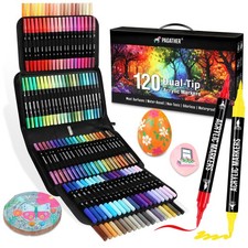 120 Colors Acrylic Paint Markers, Dual Tip 1 Count Pack of 120 , 120