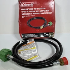 Coleman Propane Hose with Adapter 5 Ft Model 5475 Reinforced High-Pressure Hose*