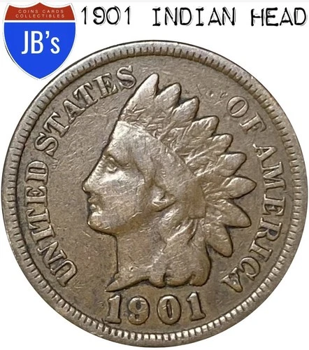 1901 Indian Head Cent Penny 1c - Good (G)