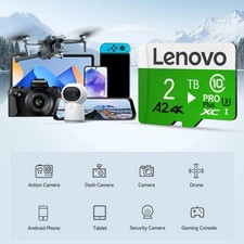 Lenovo 2TB PRO Plus with Adapter C 10 SDXC U3 SD A2 4K Memory Card
