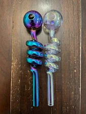 5.75” Aqua Globe Plant Watering Glass Bulb Pipe Coil 2PK Random Colors