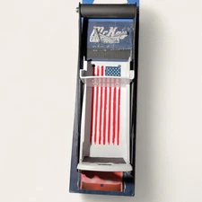 Mckay 16oz Metal Can Crusher Heavy Duty White w American Flag & Bottle Opener