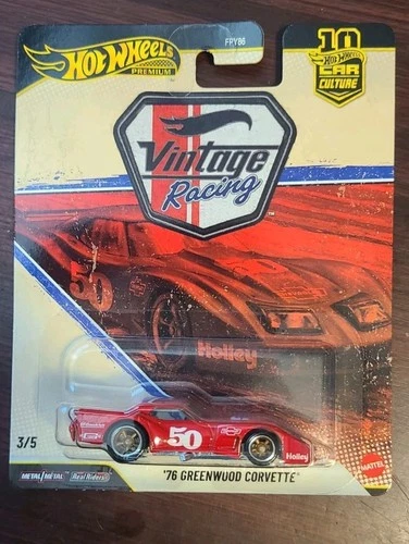 Hot Wheels Premium Vintage Racing 2026 ' Greenwood Corvette Ships In A Protector