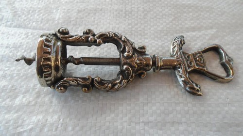 Vintage Ornate Plated Brass Mechanical Corkscrew Breweriana - Picture 2 of 3