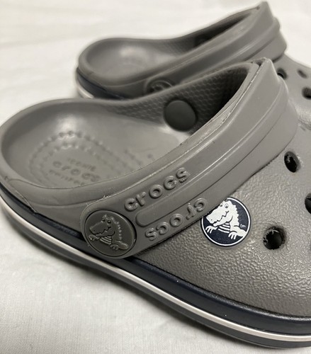 Toddler Crocs Size C 4 Gray Navy And White - Picture 5 of 8